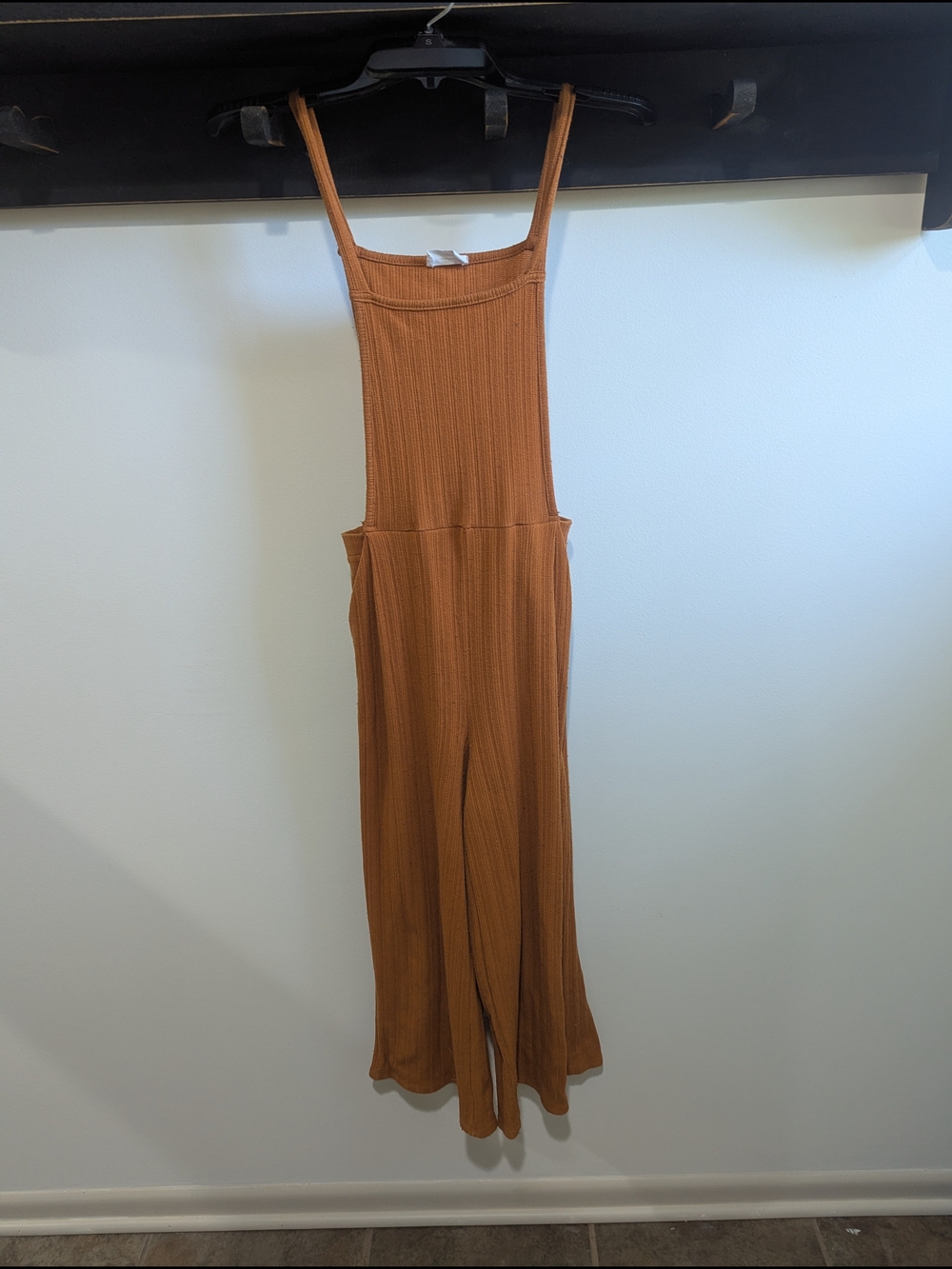Sienna Sky Ribbed Wide-Leg Jumpsuit in Rust